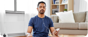 a person who is relaxing and meditating