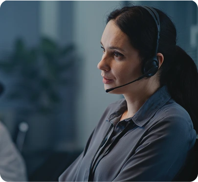 a person with a headset over the head